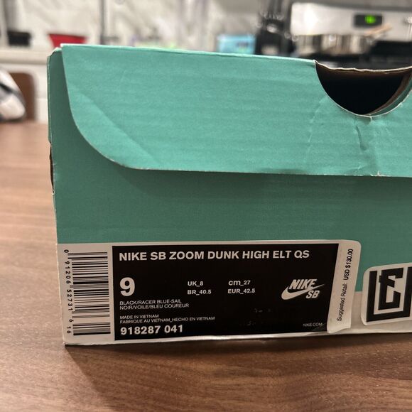 NIKE SB DUNK HIGH ELITE (SIZE 9) FLYKNIT TERPENING (918287-041) (BLACK/BLUE) main image 9